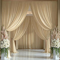 2 Panels - CREAM - 5Ft x 14Ft Wrinkle Free Backdrop Curtains for Parties  - Silky Interlock Backdrop for Weddings Birthday Party Curtains