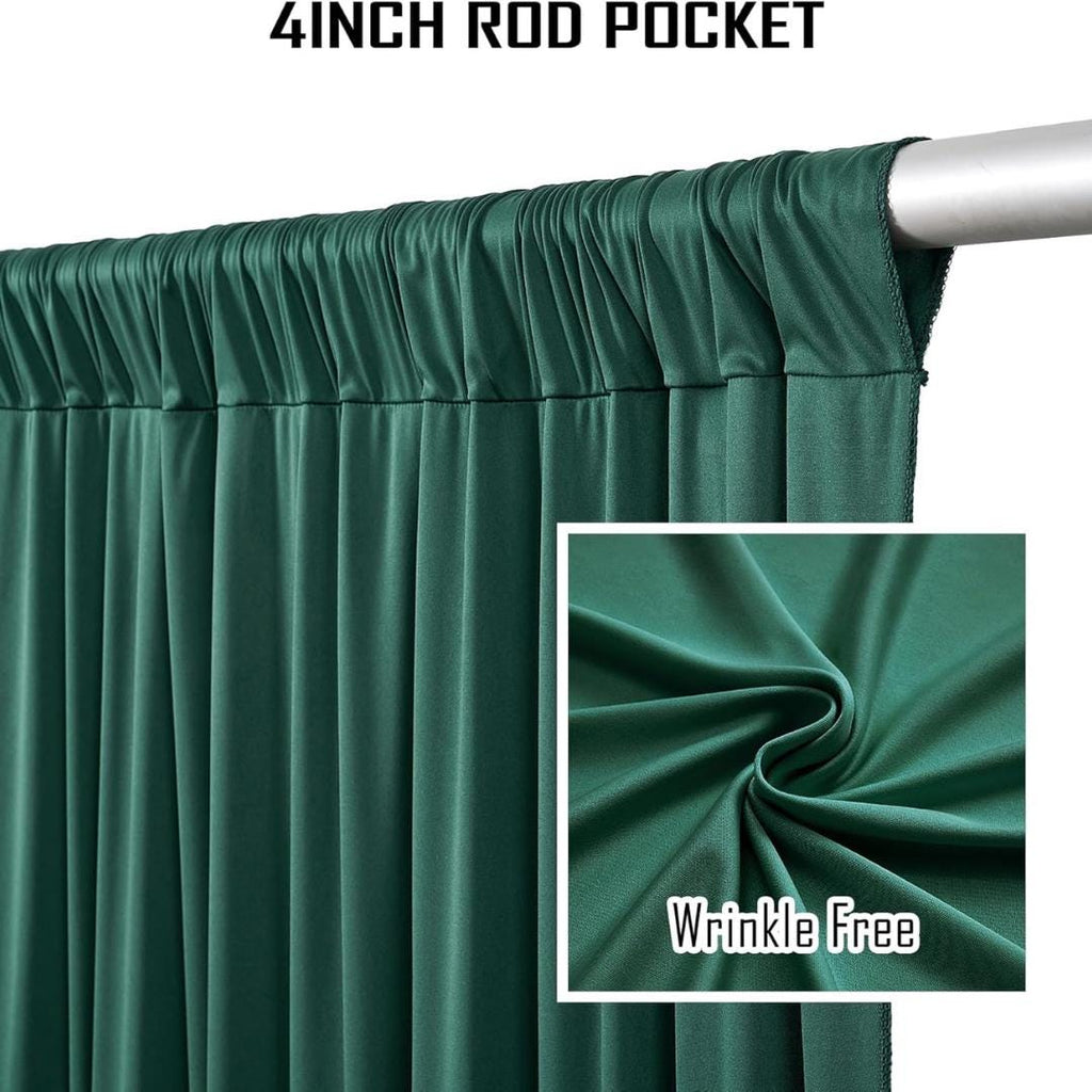 2 Panels - HUNTER - 5Ft x 14Ft Wrinkle Free Backdrop Curtains for Parties  - Silky Interlock Backdrop for Weddings Birthday Party Curtains