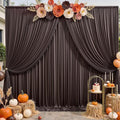 2 Panels - BROWN - 5Ft x 14Ft Wrinkle Free Backdrop Curtains for Parties  - Silky Interlock Backdrop for Weddings Birthday Party Curtain