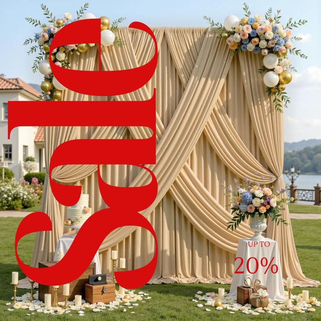 CREAM -  2 Panels 5Ft x 21Ft Wrinkle Free Backdrop Curtains for Parties  - Silky Interlock Backdrop for Weddings Birthday Party Curtains