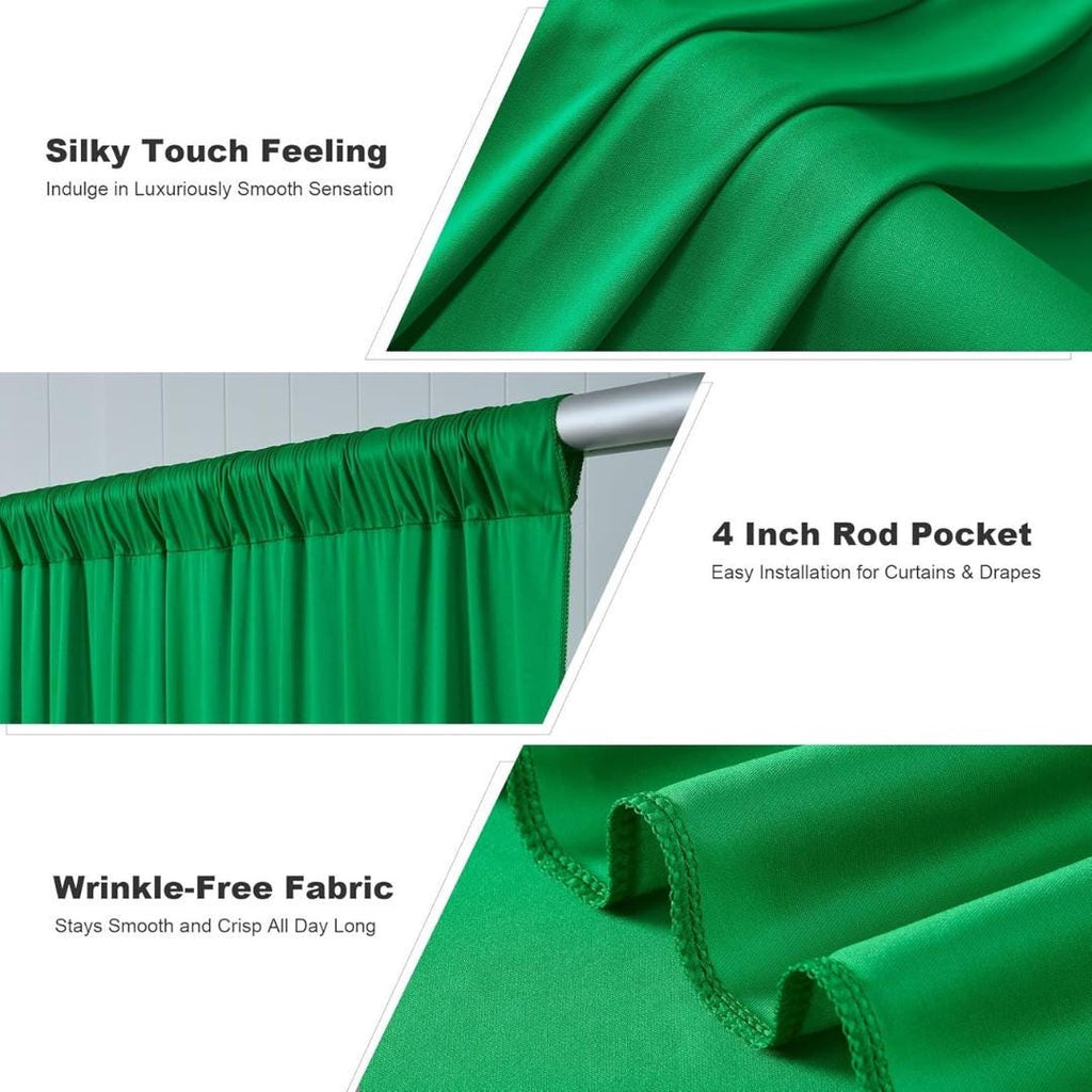 KELLY -  2 Panels 5Ft x 21Ft Wrinkle Free Backdrop Curtains for Parties  - Silky Interlock Backdrop for Weddings Birthday Party Curtains