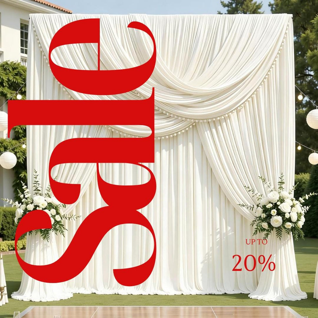 IVORY -  2 Panels 5Ft x 21Ft Wrinkle Free Backdrop Curtains for Parties  - Silky Interlock Backdrop for Weddings Birthday Party Curtains