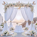 WHITE -  2 Panels - Wrinkle Free Backdrop Curtains for Parties  - Silky Interlock Backdrop for Weddings Birthday Party Curtains. Choose Size