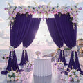 PURPLE -  2 Panels - Wrinkle Free Backdrop Curtains for Parties Silky Interlock Backdrop for Weddings Birthday Party Curtains. Choose Size