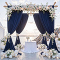 NAVY -  2 Panels - Wrinkle Free Backdrop Curtains for Parties Silky Interlock Backdrop for Weddings Birthday Party Curtains. Choose Size