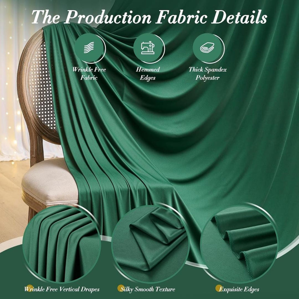HUNTER -  2 Panels - Wrinkle Free Backdrop Curtains for Parties Silky Interlock Backdrop for Weddings Birthday Party Curtains. Choose Size