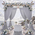 SILVER -  2 Panels - Wrinkle Free Backdrop Curtains for Parties Silky Interlock Backdrop for Weddings Birthday Party Curtains. Choose Size