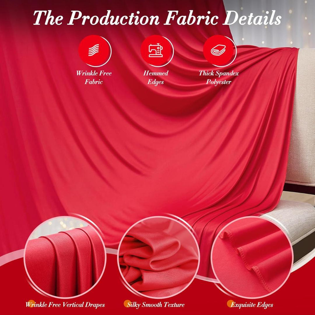 RED  -  2 Panels - Wrinkle Free Backdrop Curtains for Parties Silky Interlock Backdrop for Weddings Birthday Party Curtains. Choose Size