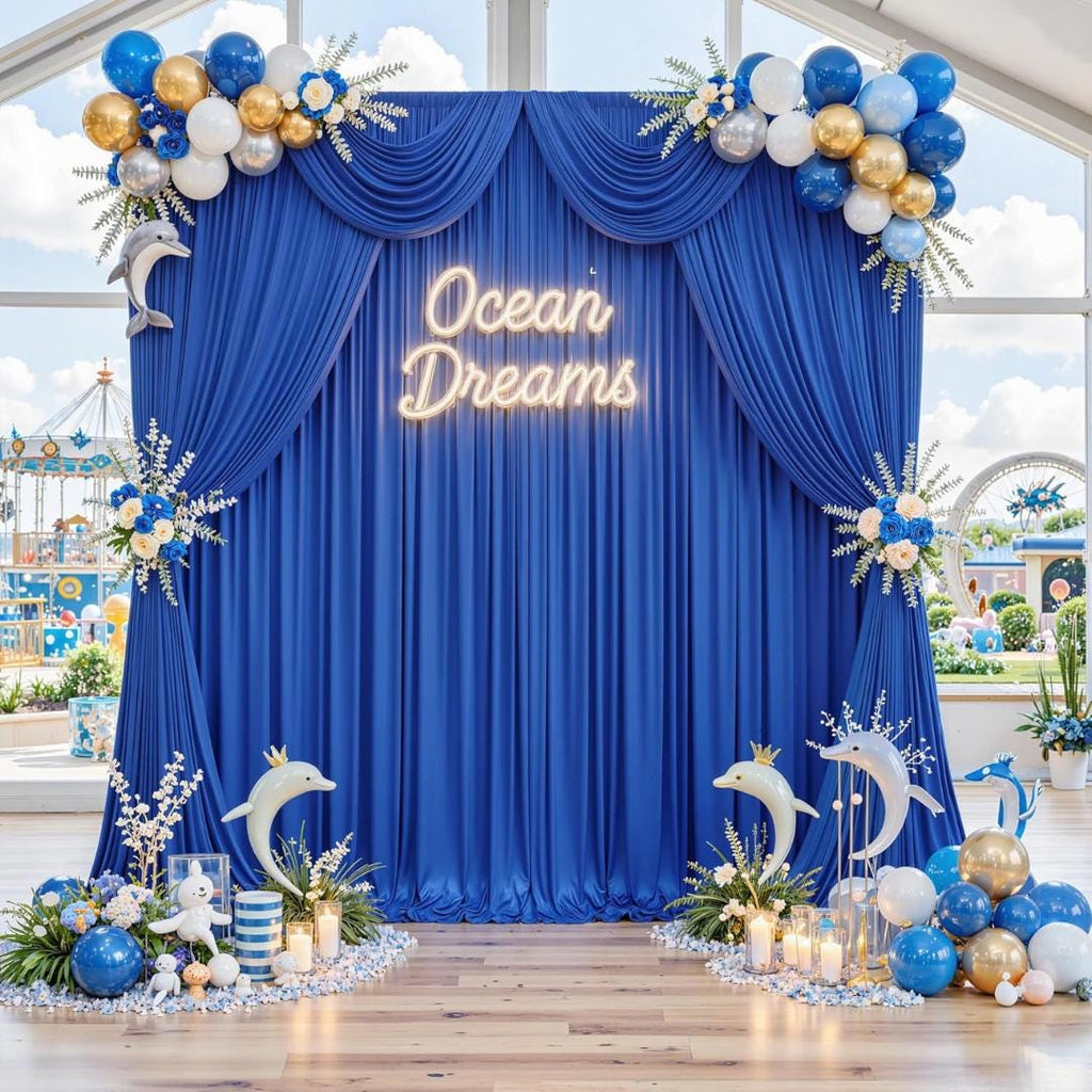 ROYAL -  2 Panels Wrinkle Free Backdrop Curtains for Parties Silky Interlock Backdrop for Weddings Birthday Party Curtains. Choose Size