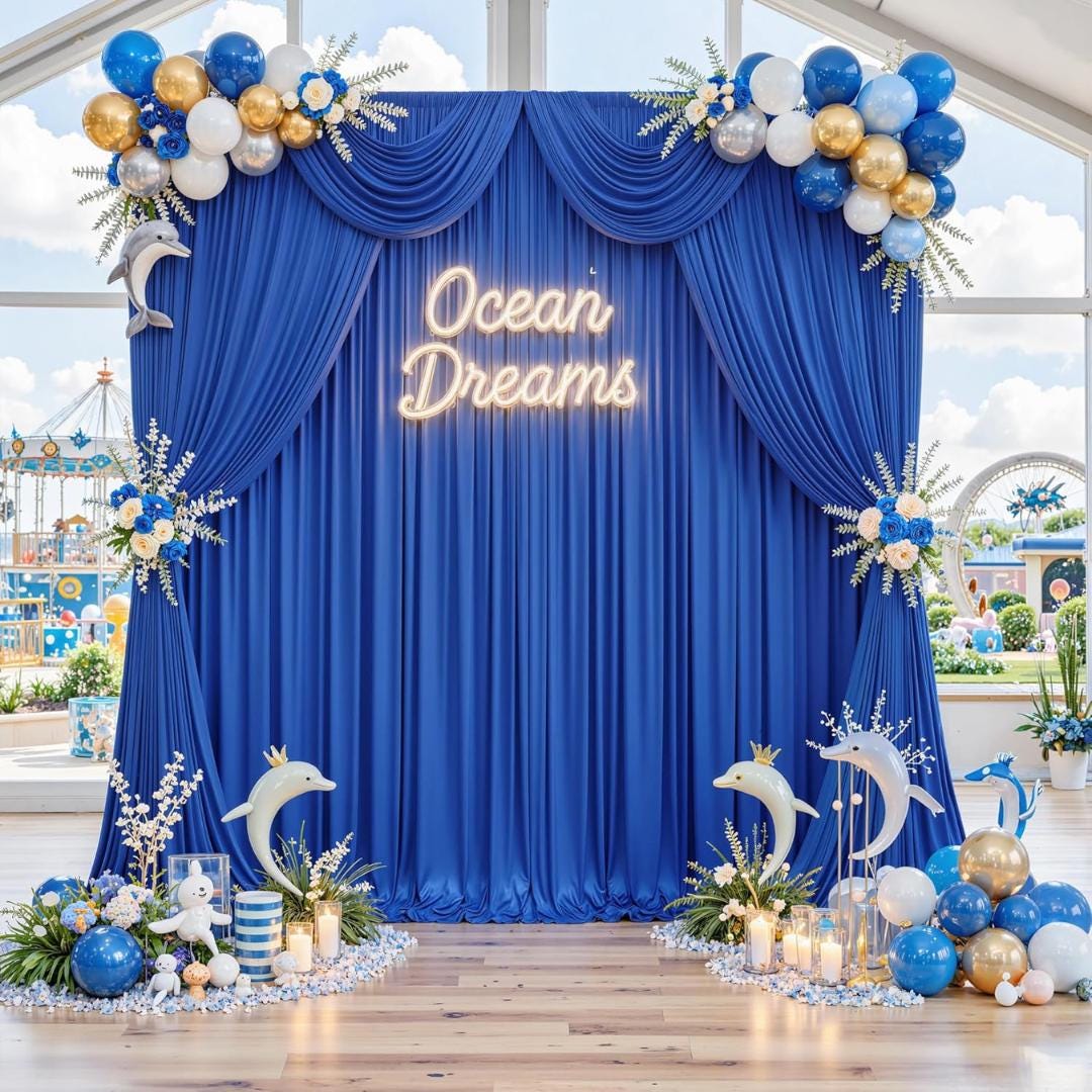 ROYAL -  2 Panels Wrinkle Free Backdrop Curtains for Parties Silky Interlock Backdrop for Weddings Birthday Party Curtains. Choose Size