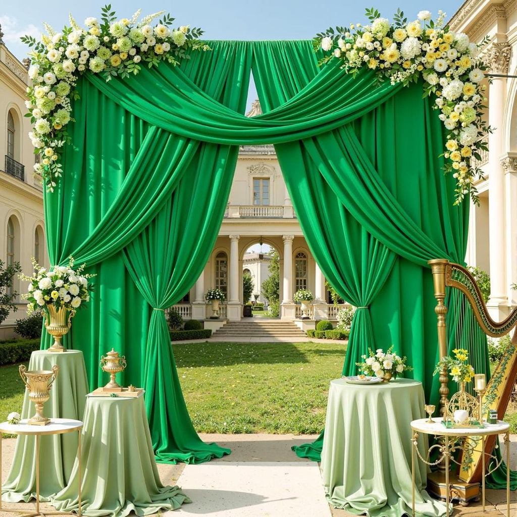 KELLY -  2 Panels Wrinkle Free Backdrop Curtains for Parties Silky Interlock Backdrop for Weddings Birthday Party Curtains. Choose Size