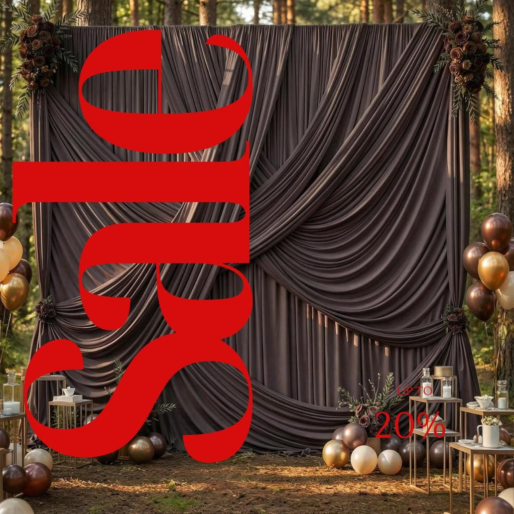 10Ft x 12Ft - BROWN - Wrinkle Free Backdrop Curtains for Parties  - 2 Panels 5x12ft Interlock Backdrop for Weddings Birthday Party Curtains
