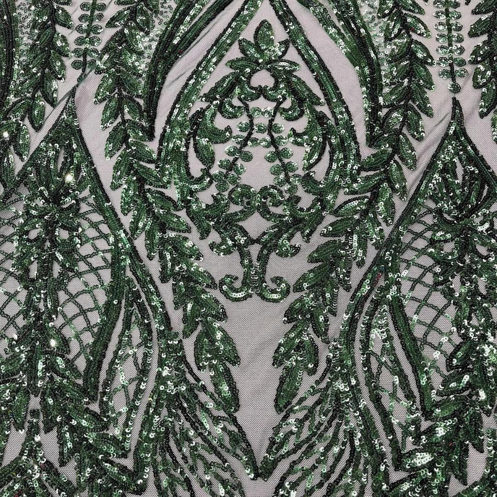 HUNTER - Lux Sequin Embroidered Mesh Fabric – Luxury Blue Lace by the Yard – Couture Evening Dress, Prom & Bridal Fabric