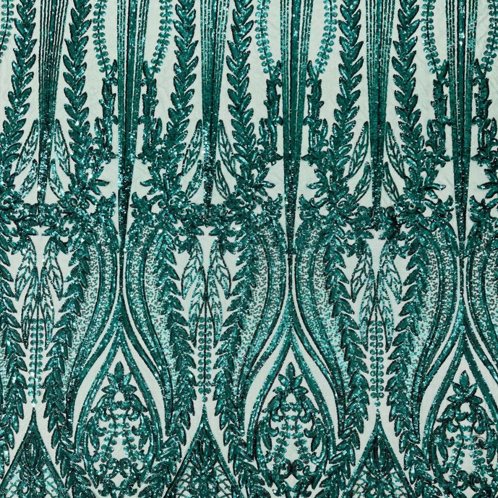 EMERALD - Lux Sequin Embroidered Mesh Fabric – Luxury Blue Lace by the Yard – Couture Evening Dress, Prom & Bridal Fabric