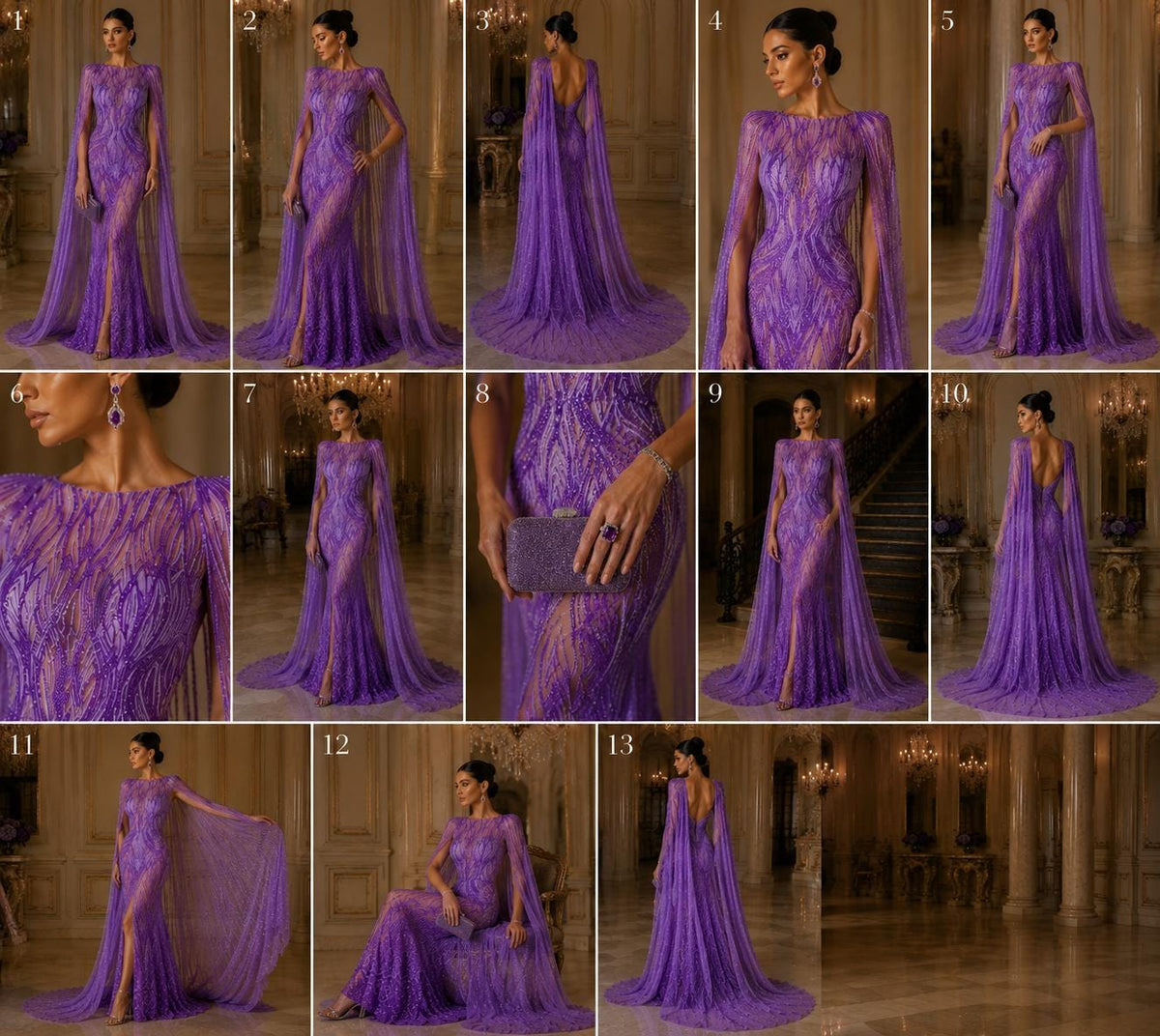 Lilac - Glossy Design Luxury Shiny Sequin - 4 Way Stretch Mesh Fabric – Prom & Evening Dress Material By The Yard.
