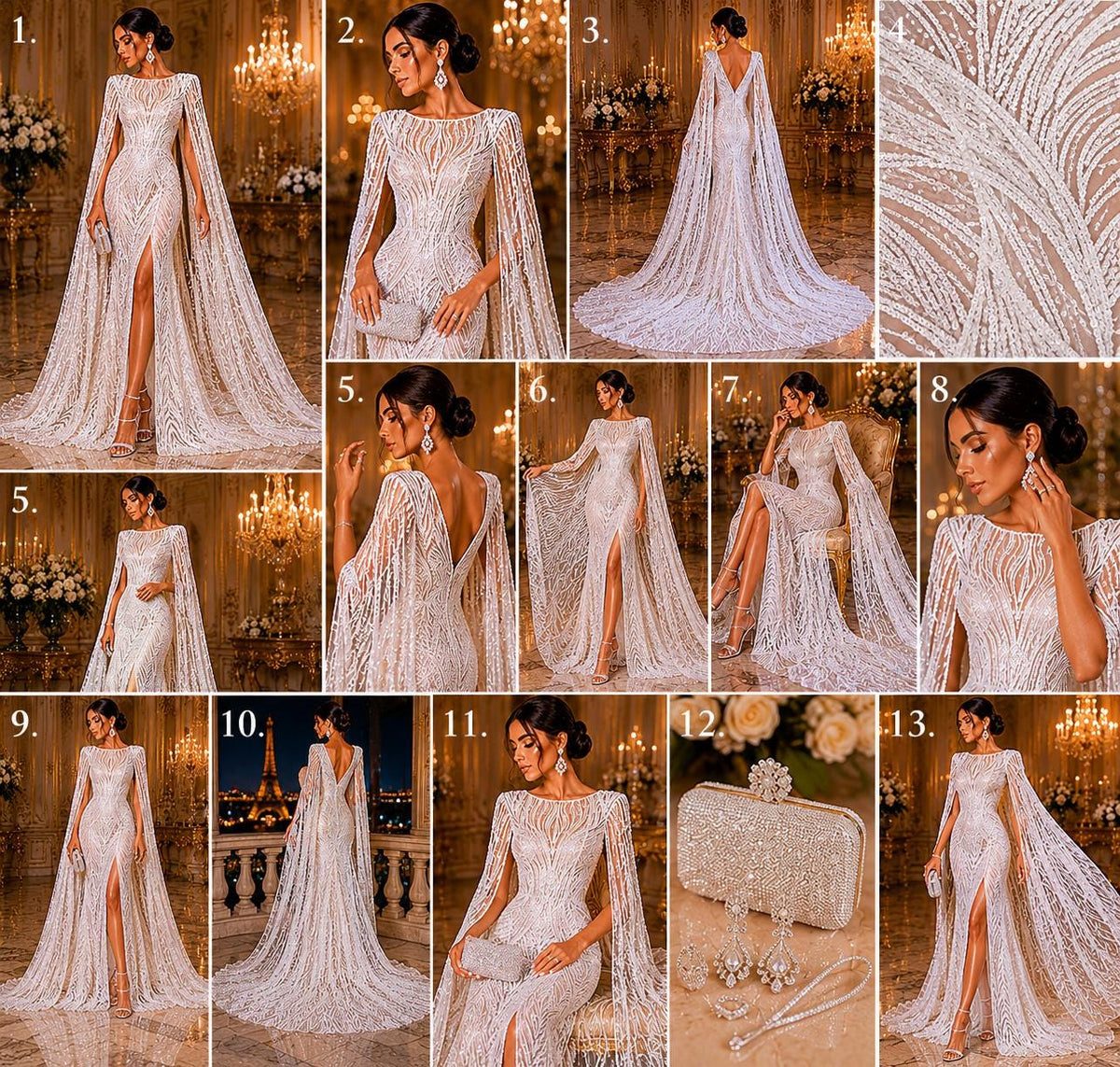 White - Glossy Design Luxury Shiny Sequin - 4 Way Stretch Mesh Fabric – Prom & Evening Dress Material By The Yard.