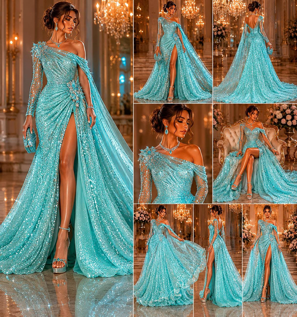 MINT - Sequin Velvet - Sequin Design Stretch Velvet All Over 5mm Shining Sequins 2 Way Stretch, Sold By The yard.