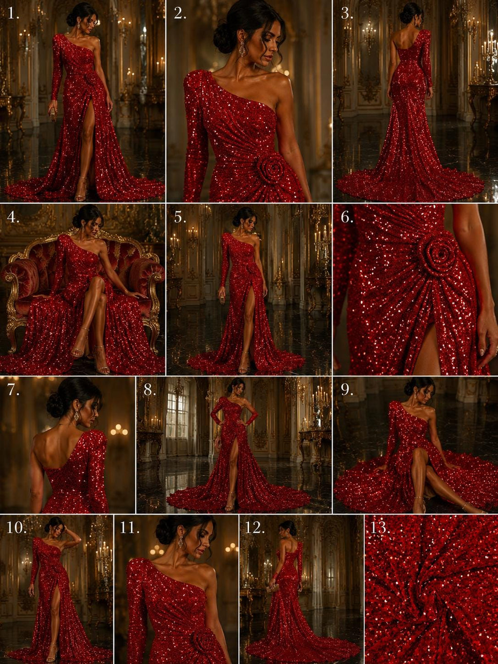 RED - Sequin Velvet - Sequin Design Stretch Velvet All Over 5mm Shining Sequins 2 Way Stretch, Sold By The yard.