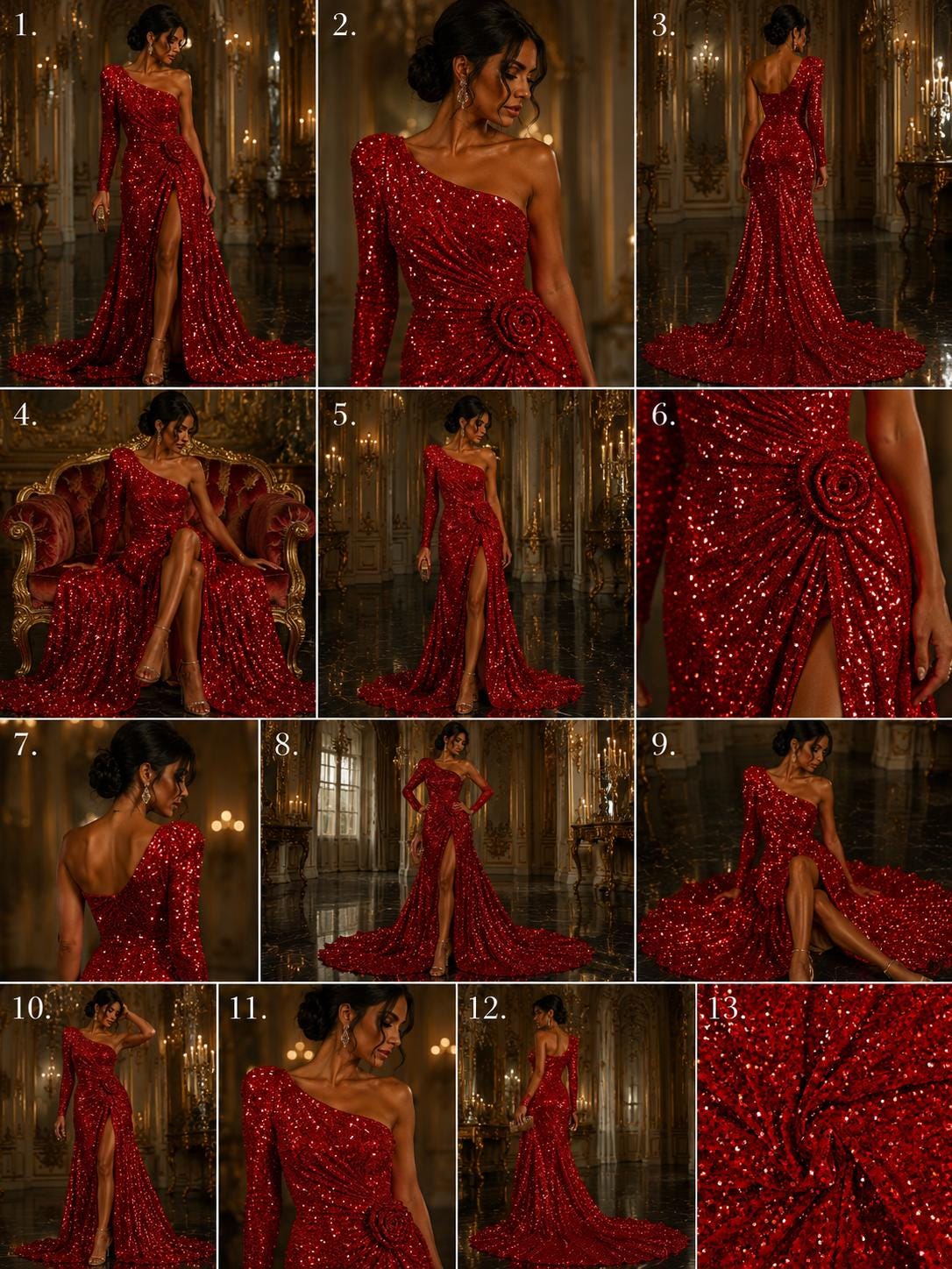 RED - Sequin Velvet - Sequin Design Stretch Velvet All Over 5mm Shining Sequins 2 Way Stretch, Sold By The yard.