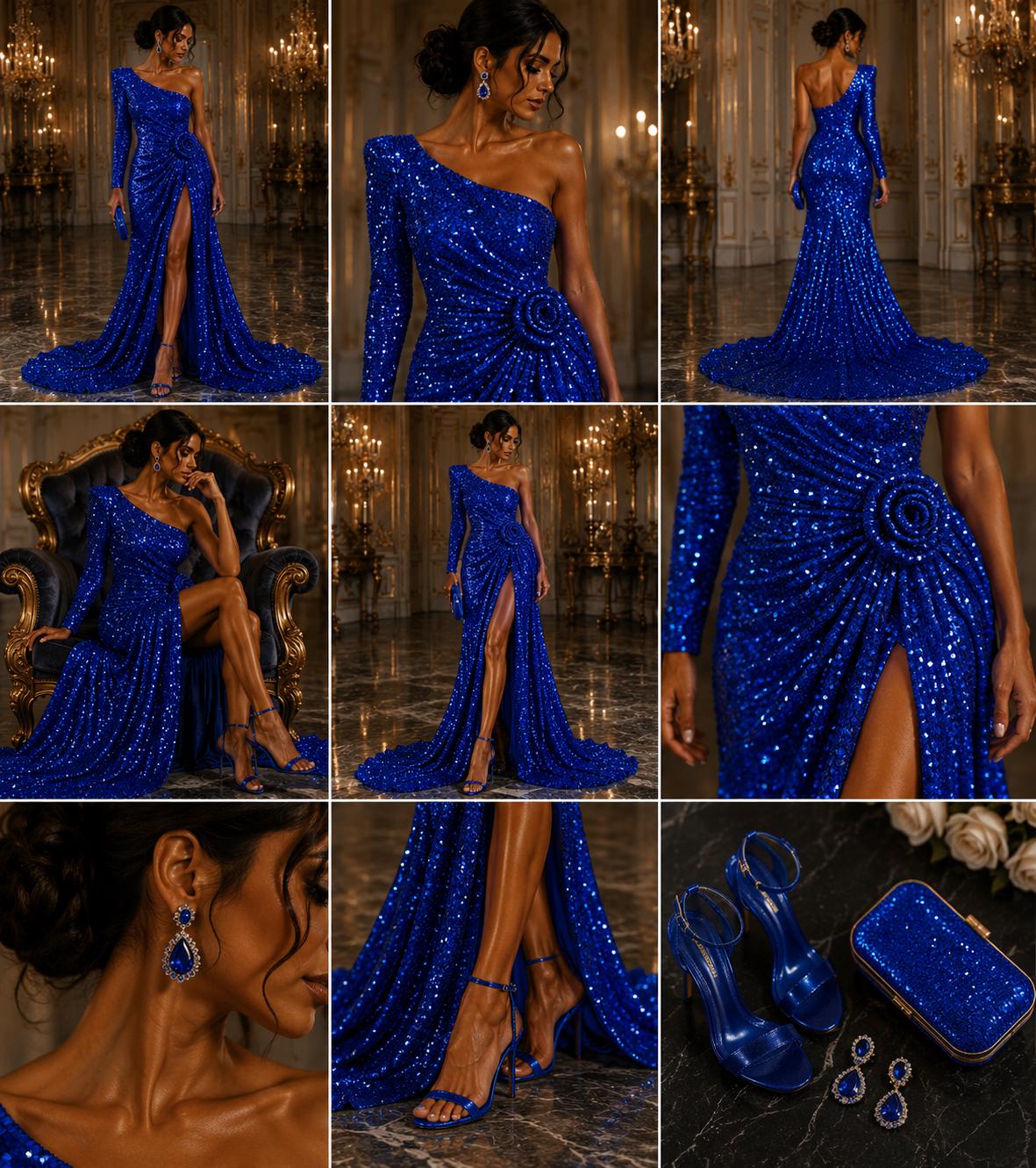 ROYAL - Sequin Velvet - Sequin Design Stretch Velvet All Over 5mm Shining Sequins 2 Way Stretch, Sold By The yard.