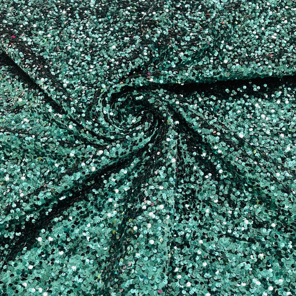 HUNTER - Sequin Velvet - Sequin Design Stretch Velvet All Over 5mm Shining Sequins 2 Way Stretch, Sold By The yard.