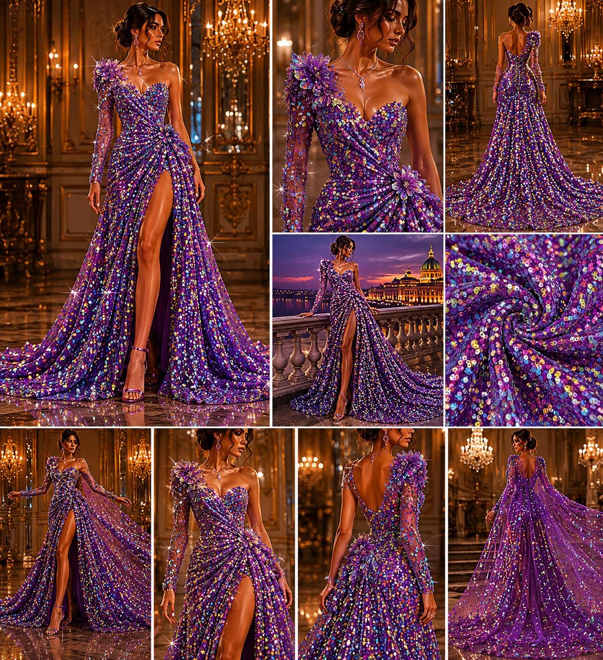 LILAC - Sequin Velvet - Confetti Sequin Design Stretch Velvet All Over 5mm Shining Sequins 2 Way Stretch, Sold By The yard.