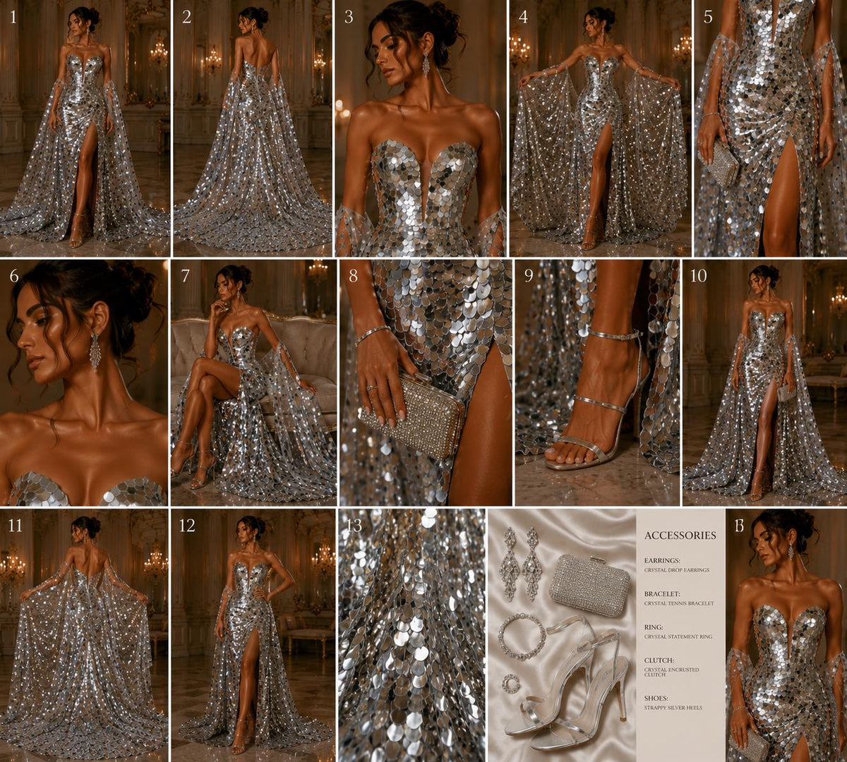 SILVER - JUMBO - Sequins Oval Sequin Paillette/Tear Drop Mermaid Big Sequins Fabric Mesh By The Yard.