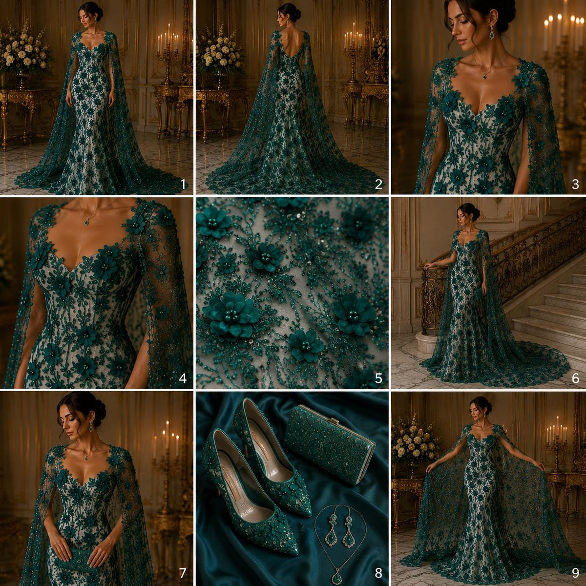 3D Floral Satin Lace - HUNTER - 3D Luxury Satin Flower Glitter Sequin Fabric  58” Wide For Quinsiañera Dresses - Prom Dress Sold By Yard