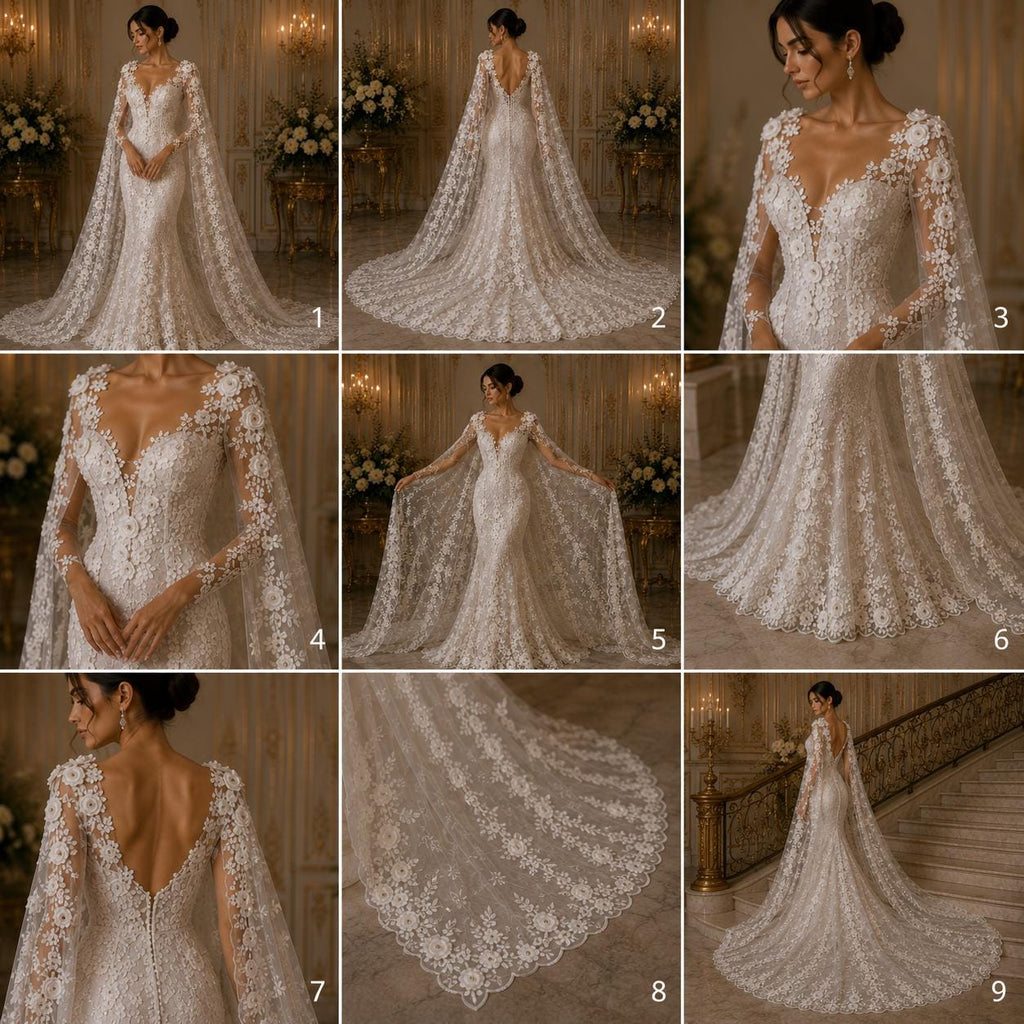 3D Floral Lace - IVORY - 3D Floral Embroider Beaded Rhinestones On a Mesh Lace 48” Wide For Quinsiañera Dresses - Prom Dress Sold By Yard