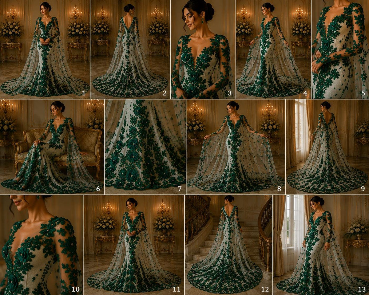 3D Floral Lace - HUNTER - 3D Floral Embroider Beaded Rhinestones On a Mesh Lace 48” For Quinsiañera Dresses - Prom Dress Sold By Yard