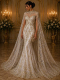 Damask Lace - Gold - Glitter Big Damask Design Fabric 58” Wide For Quinsiañera Dresses - Prom Dress Sold By The Yard