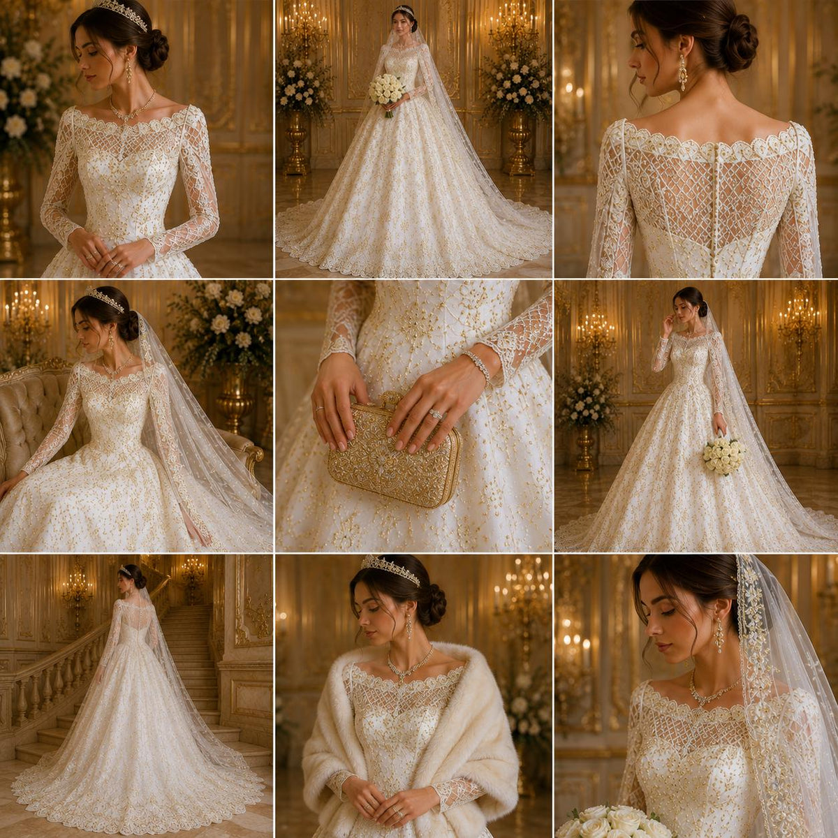 Luxurious Design Lace - Ivory - Beaded Design with Embroidered Sequins and Beads On a Mesh Lace Fabric for Prom Dress By The Yard