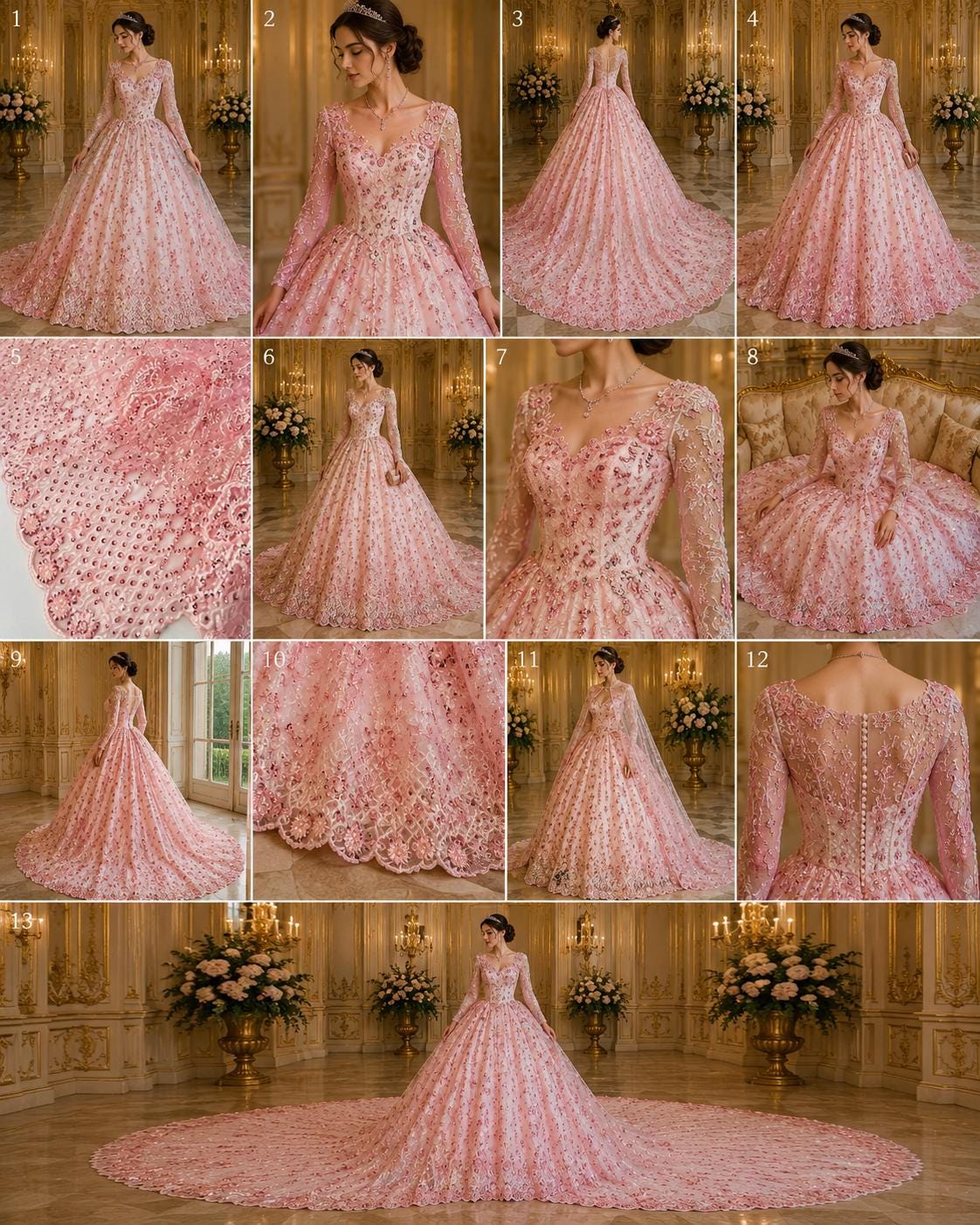 Luxurious Design Lace - Pink - Beaded Design with Embroidered Sequins and Beads On a Mesh Lace Fabric for Prom Dress By The Yard