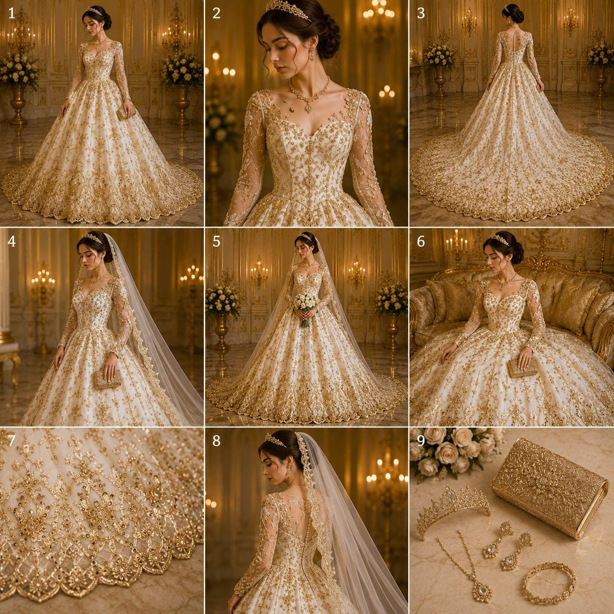 Luxurious Design Lace - Champagne - Beaded Design with Embroidered Sequins and Beads On a Mesh Lace Fabric for Prom Dress By The Yard