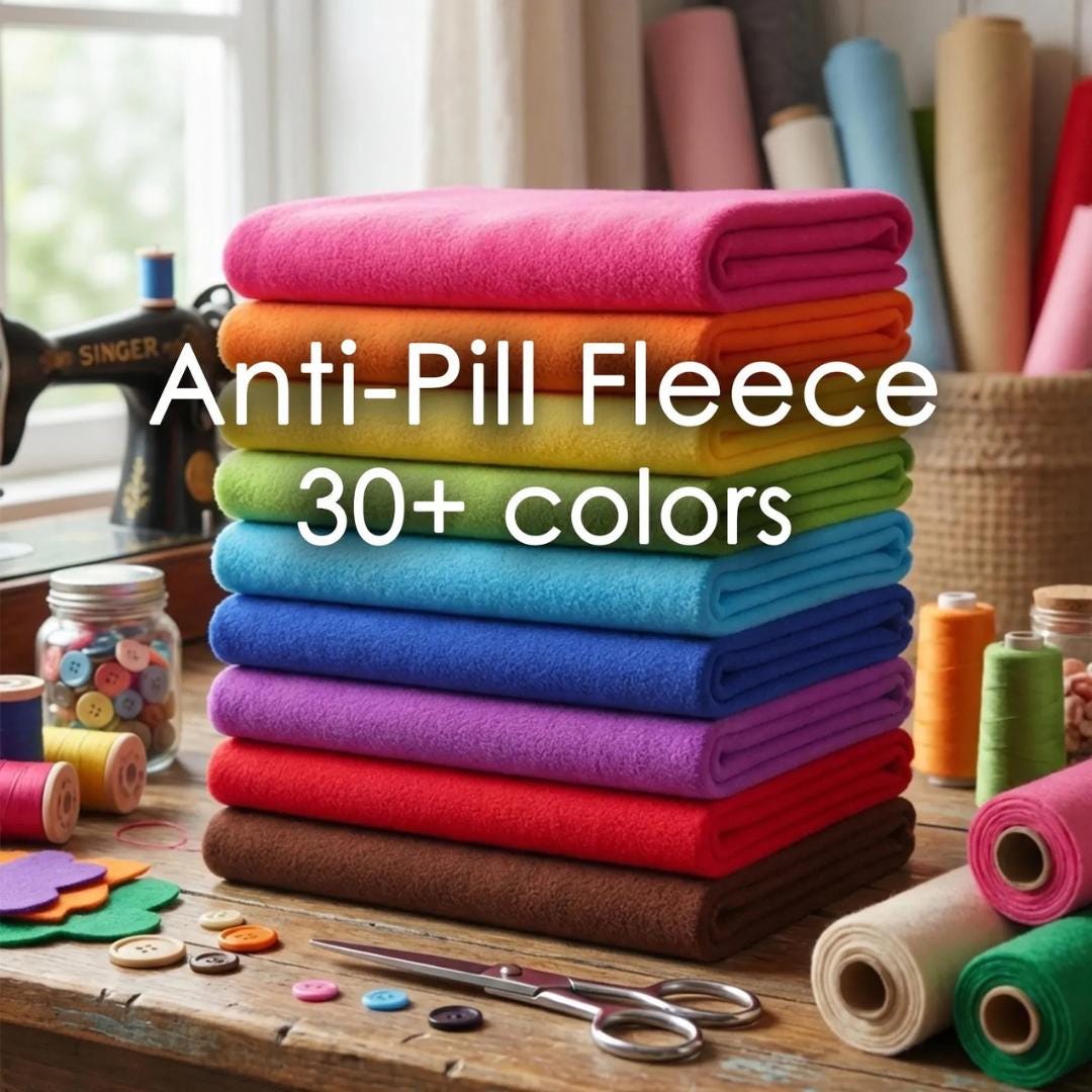 Soft Anti-Pill Polar Fleece Fabric by the Yard – 60” Wide Cozy Plush Fleece for Blankets, Sleepwear, DIY Sewing & Home Accessories