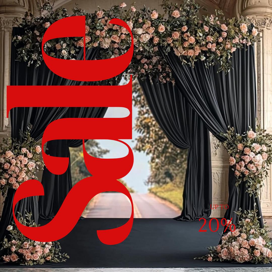 2 Panels - BLACK - 5Ft x 14Ft Wrinkle Free Backdrop Curtains for Parties  - Silky Interlock Backdrop for Weddings Birthday Party Curtains