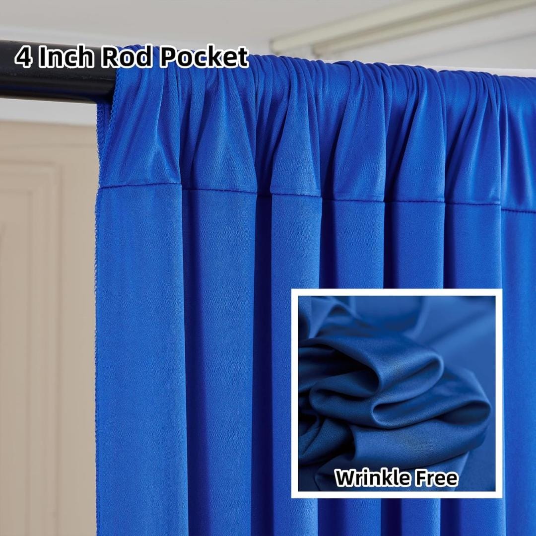 2 Panels - ROYAL - 5Ft x 14Ft Wrinkle Free Backdrop Curtains for Parties  - Silky Interlock Backdrop for Weddings Birthday Party Curtain