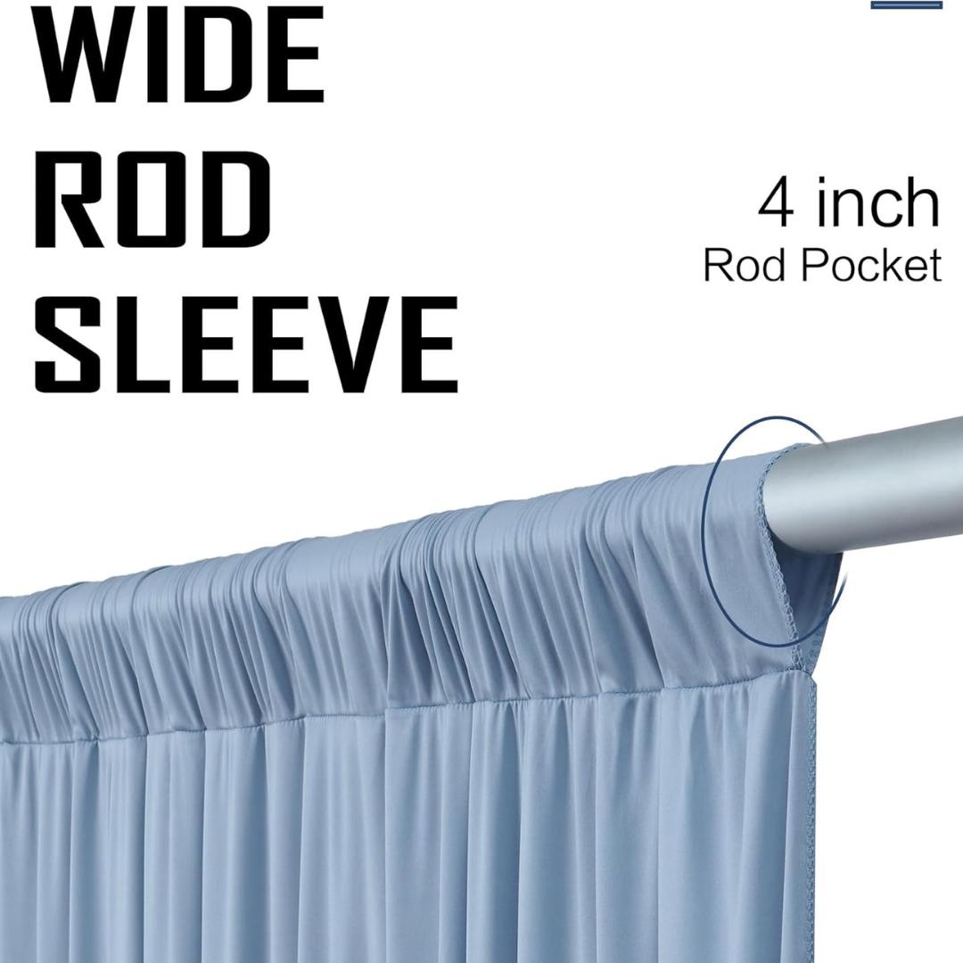 DUSTYBLUE -  2 Panels 5Ft x 21Ft Wrinkle Free Backdrop Curtains for Parties  - Silky Interlock Backdrop for Weddings Birthday Party Curtains