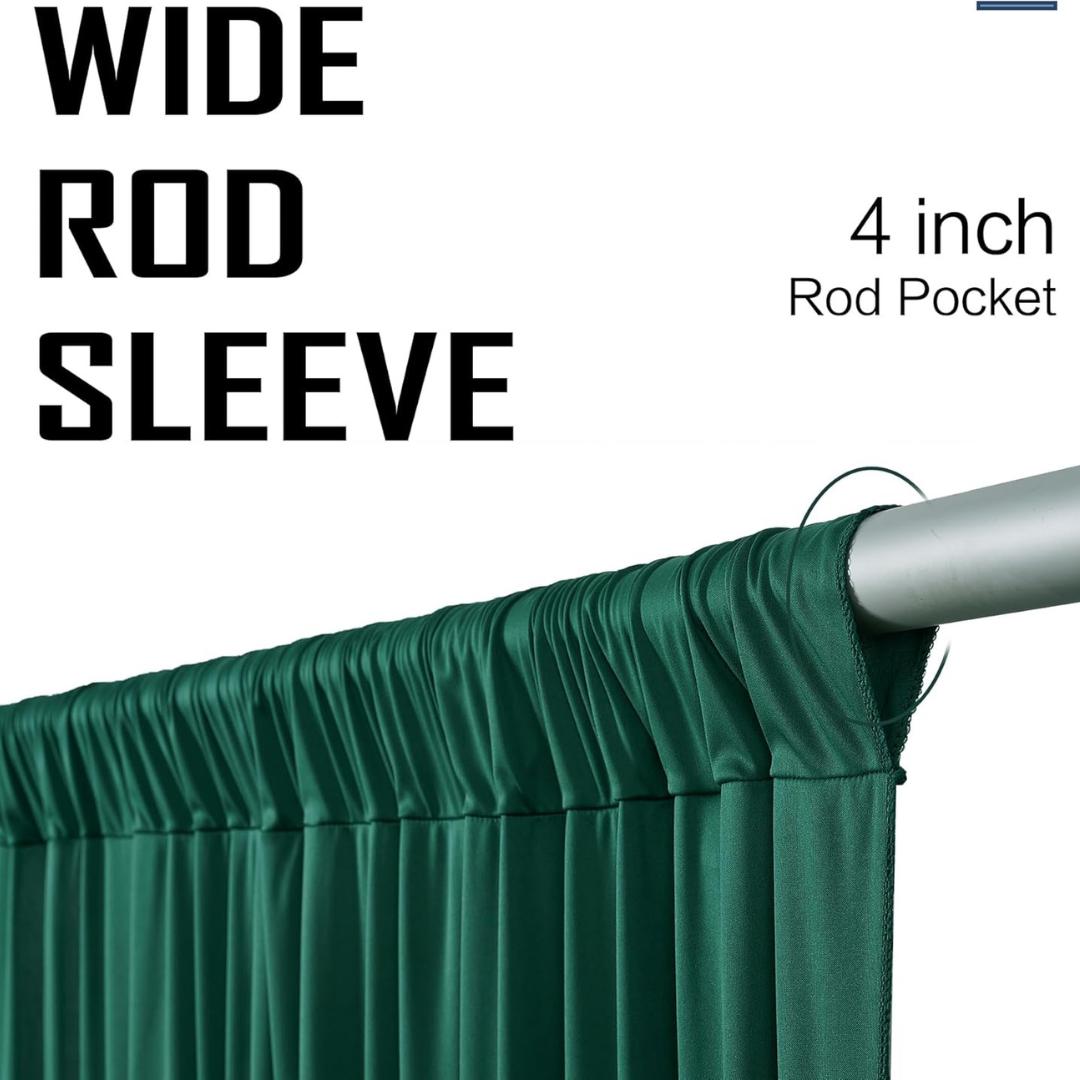 HUNTER -  2 Panels 5Ft x 21Ft Wrinkle Free Backdrop Curtains for Parties  - Silky Interlock Backdrop for Weddings Birthday Party Curtains