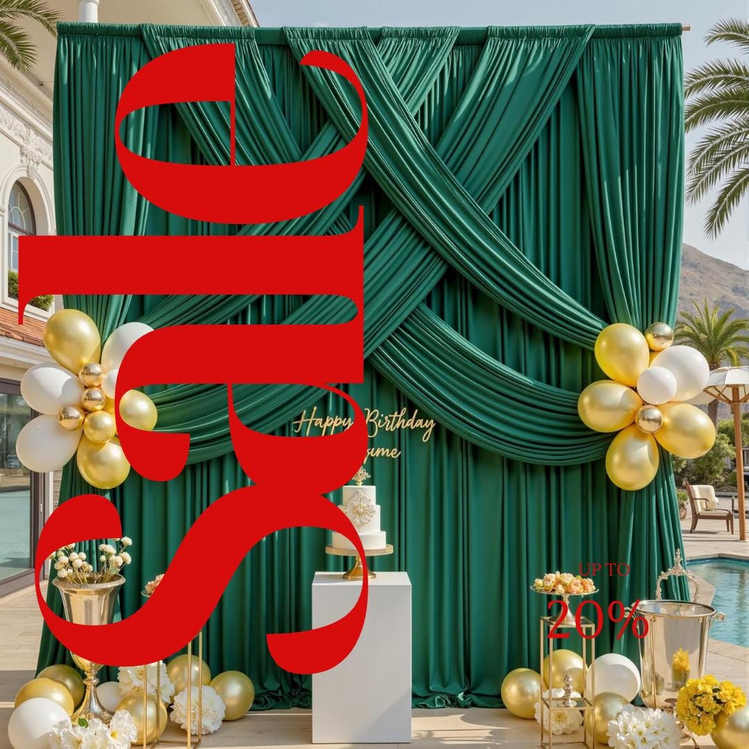 HUNTER -  2 Panels 5Ft x 21Ft Wrinkle Free Backdrop Curtains for Parties  - Silky Interlock Backdrop for Weddings Birthday Party Curtains