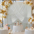 IVORY -  2 Panels 5Ft x 21Ft Wrinkle Free Backdrop Curtains for Parties  - Silky Interlock Backdrop for Weddings Birthday Party Curtains