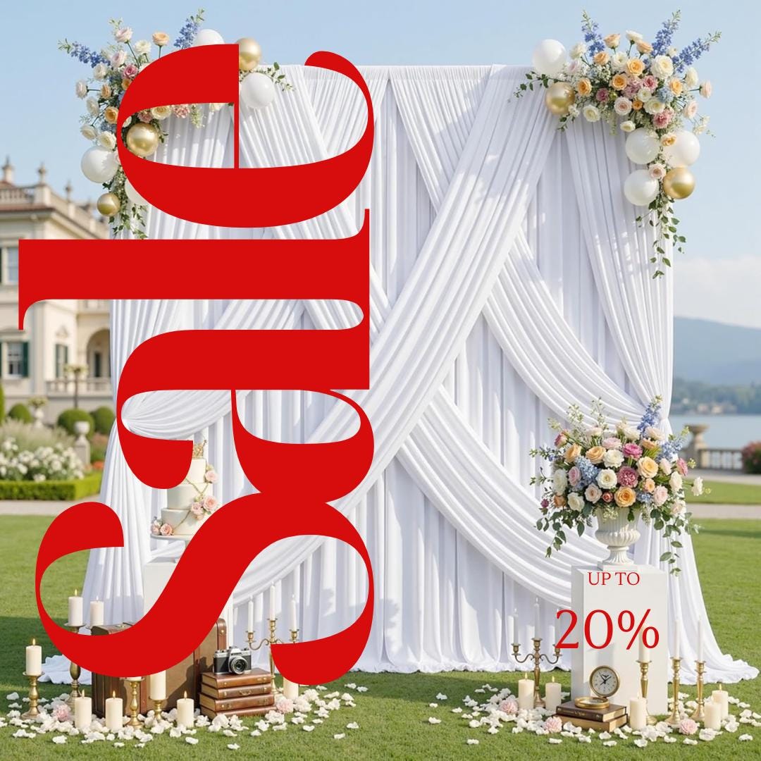 WHITE -  2 Panels 5Ft x 21Ft Wrinkle Free Backdrop Curtains for Parties  - Silky Interlock Backdrop for Weddings Birthday Party Curtains