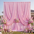 PINK -  2 Panels 5Ft x 21Ft Wrinkle Free Backdrop Curtains for Parties  - Silky Interlock Backdrop for Weddings Birthday Party Curtains