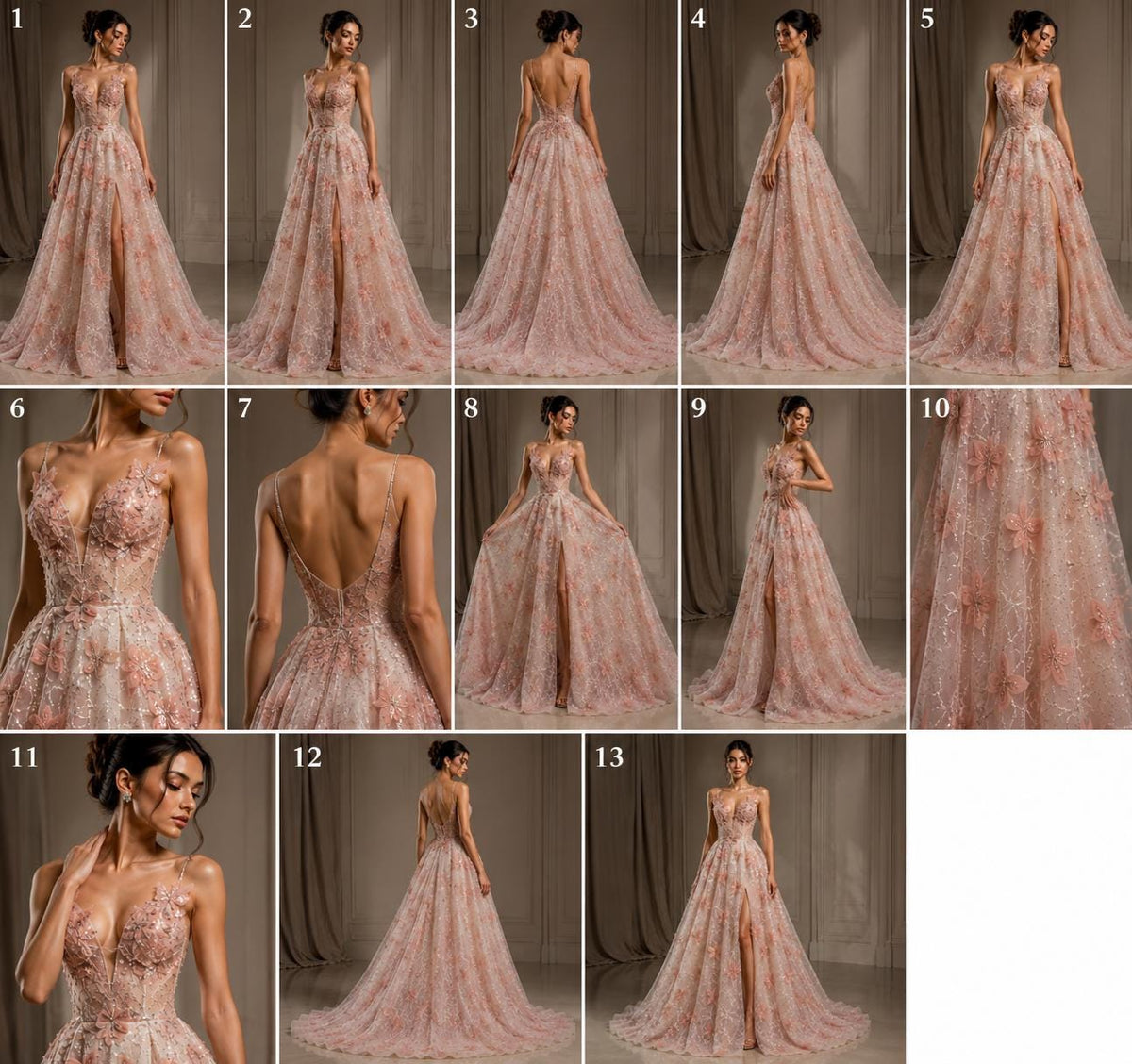 3D Butterfly Lace - DUSTY ROSE -  3D Butterfly Design Embroider Beaded Fabric For Quinsiañera Dresses - Prom Dress Sold By Yard