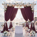 BURGUNDY -  2 Panels - Wrinkle Free Backdrop Curtains for Parties Silky Interlock Backdrop for Weddings Birthday Party Curtains. Choose Size