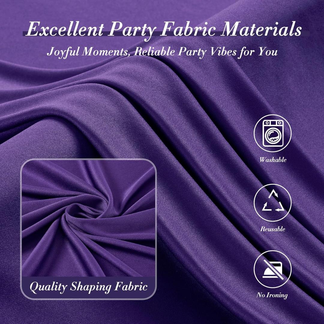 PURPLE -  2 Panels - Wrinkle Free Backdrop Curtains for Parties Silky Interlock Backdrop for Weddings Birthday Party Curtains. Choose Size