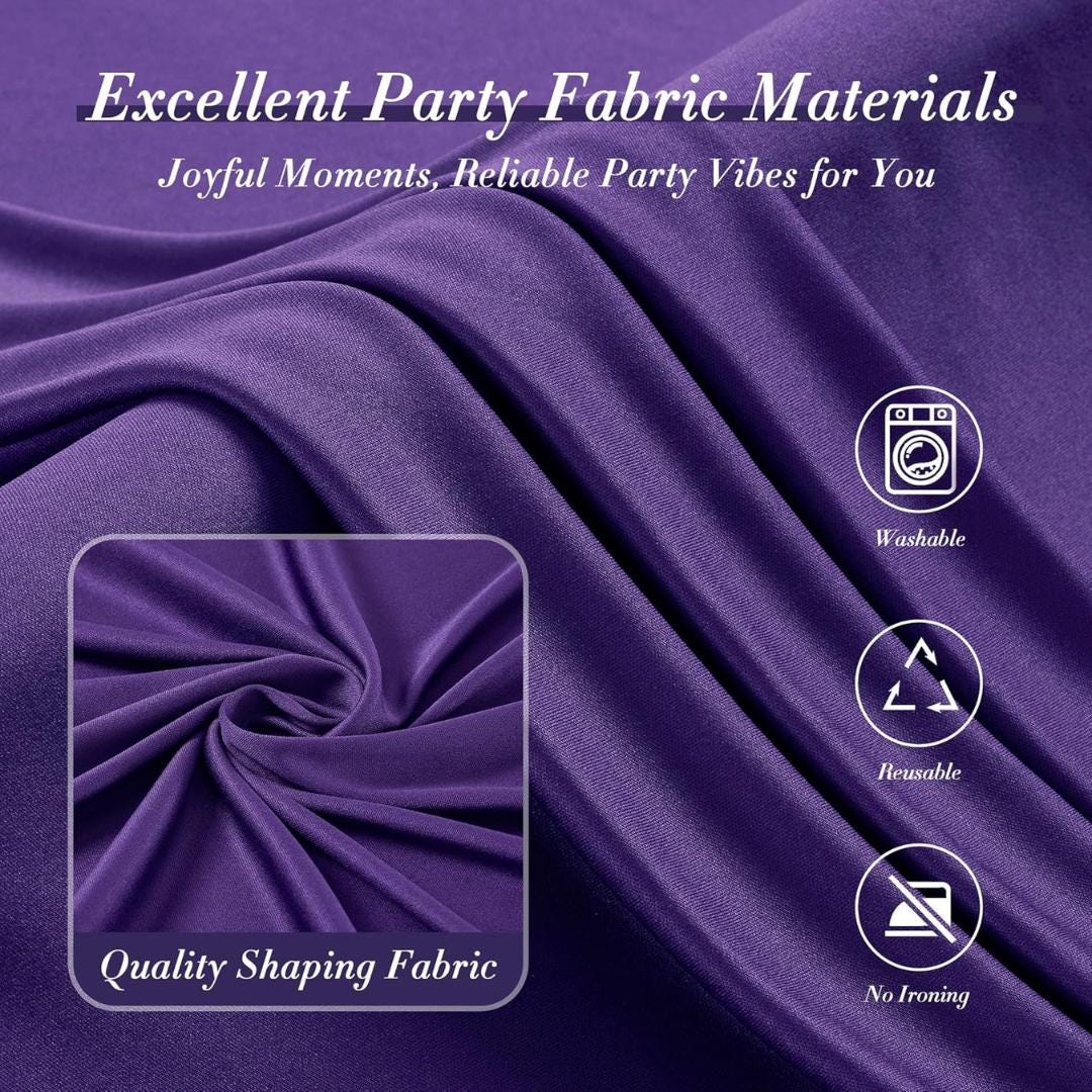 PURPLE -  2 Panels - Wrinkle Free Backdrop Curtains for Parties Silky Interlock Backdrop for Weddings Birthday Party Curtains. Choose Size