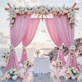 LT PINK -  2 Panels - Wrinkle Free Backdrop Curtains for Parties Silky Interlock Backdrop for Weddings Birthday Party Curtains. Choose Size