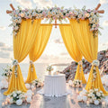 YELLOW -  2 Panels - Wrinkle Free Backdrop Curtains for Parties Silky Interlock Backdrop for Weddings Birthday Party Curtains. Choose Size