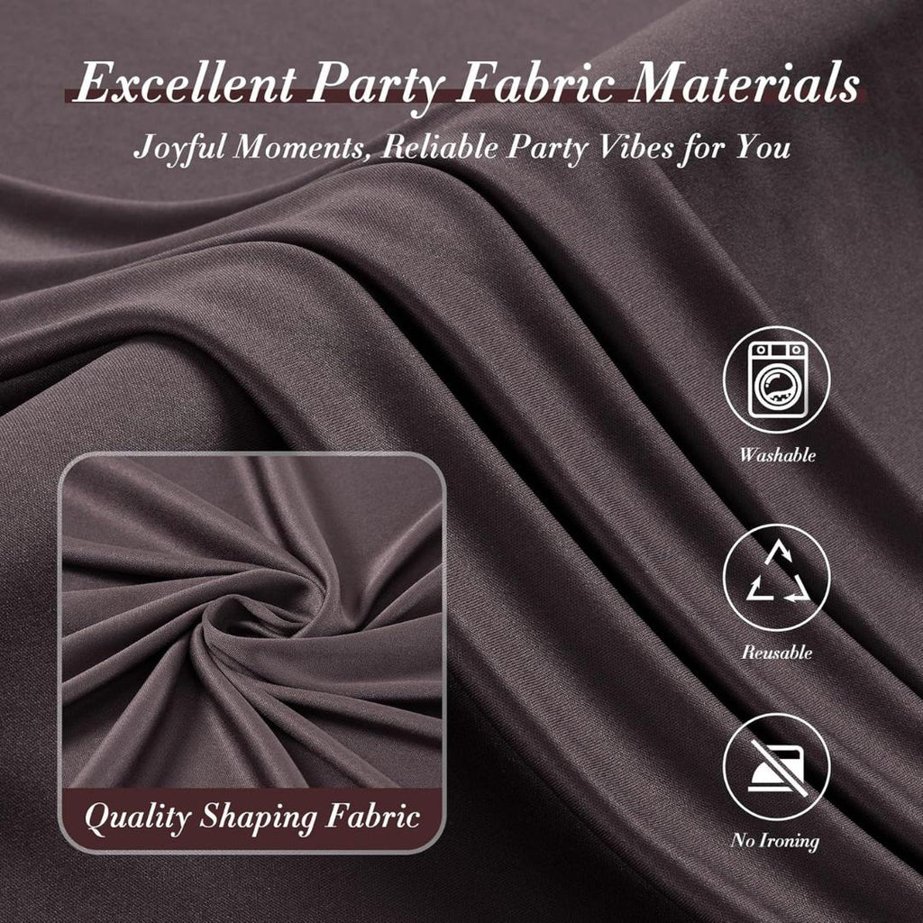 BROWN -  2 Panels - Wrinkle Free Backdrop Curtains for Parties Silky Interlock Backdrop for Weddings Birthday Party Curtains. Choose Size
